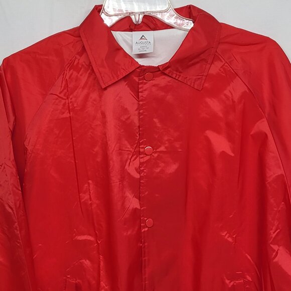 Augusta Sportswear Windbreaker Jacket Mens XL Snap Lined Water Resist Red - Picture 11 of 15